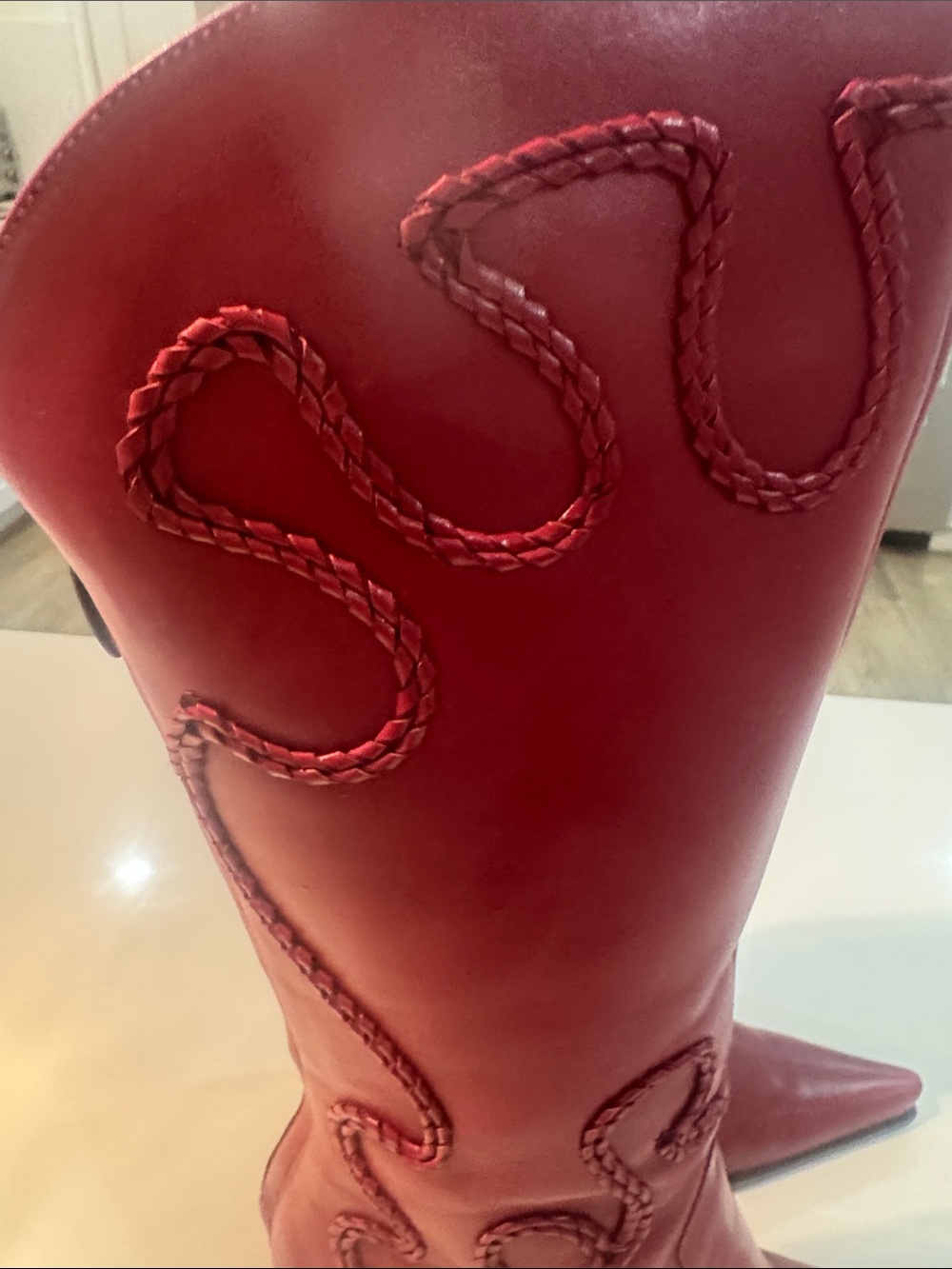 Sergio Rossi Red Leather Pointed-Toe boots - Picture 11 of 13